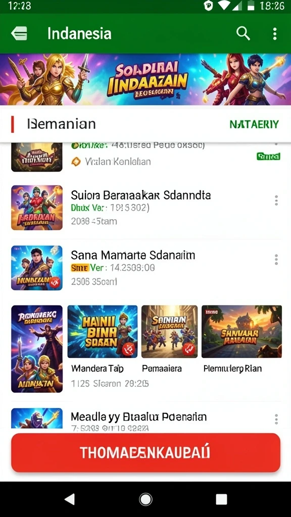 Menu permainan yang mudah diakses dan penuh warna.