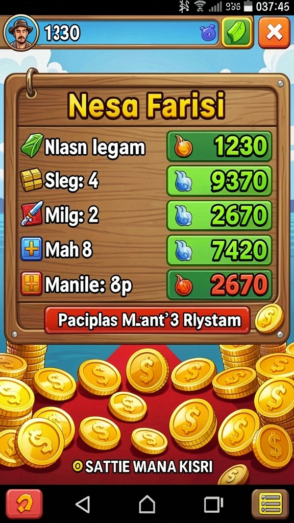 Screenshot menunjukkan antarmuka utama aplikasi BULANTOGEL.