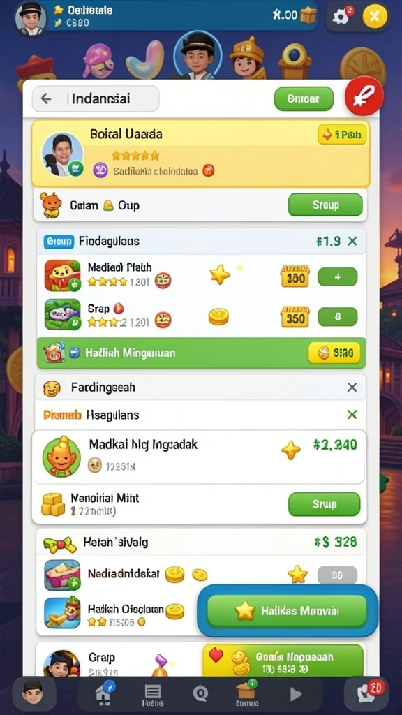 Tangkapan layar menunjukkan karakter unik dalam IDAGAME.