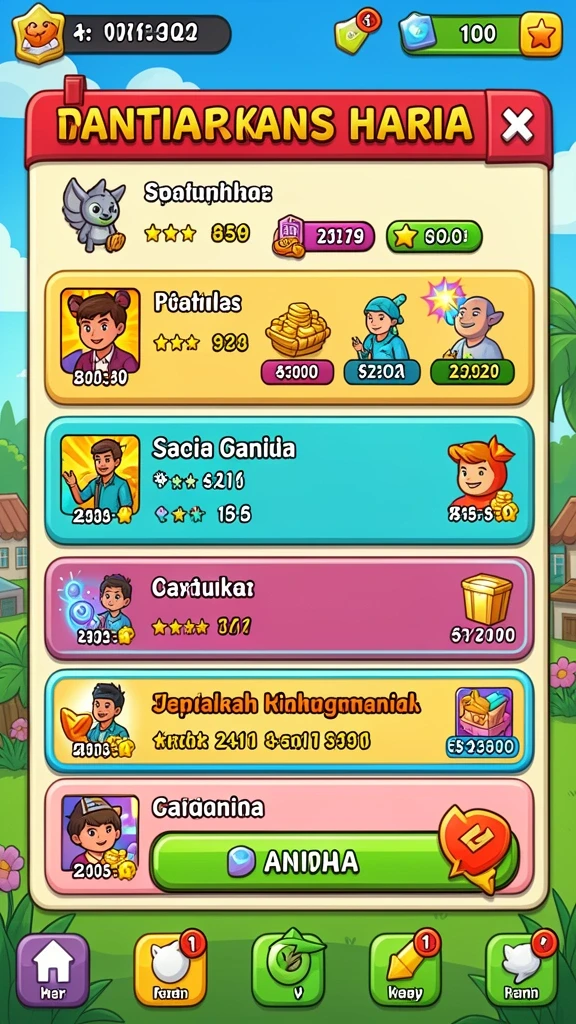 Screenshot memperlihatkan fitur bonus yang menguntungkan.