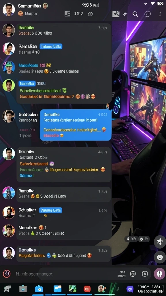 Tangkapan layar memperlihatkan fitur interaksi antara pemain.